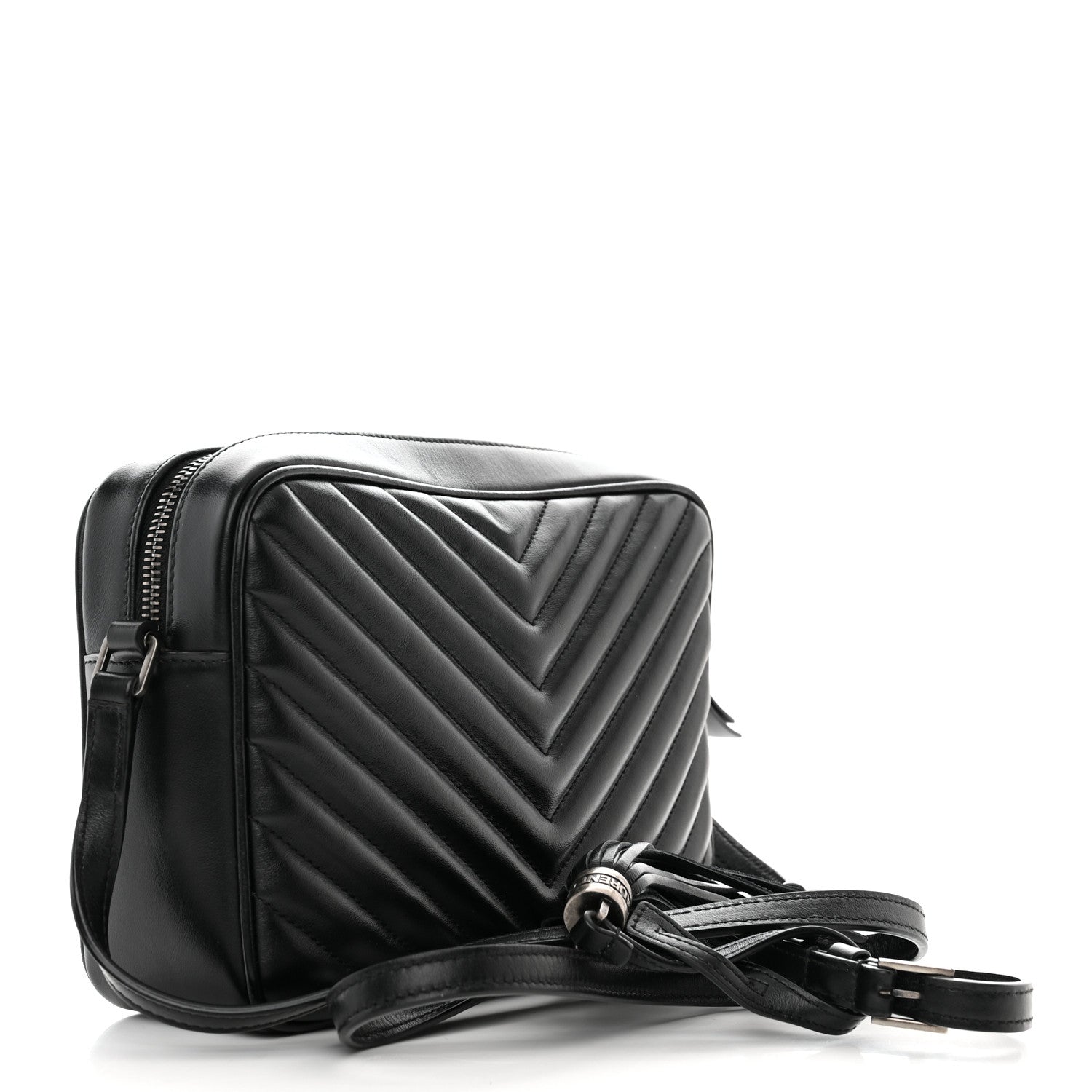 Saint Laurent Calfskin Matelasse Monogram Lou Camera Bag Black 3 of 10