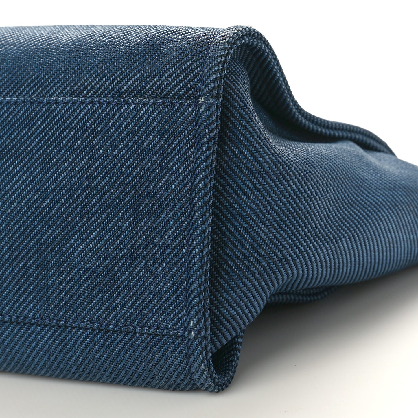 Mixed Fibers Calfskin Medium Deauville Tote Navy Blue