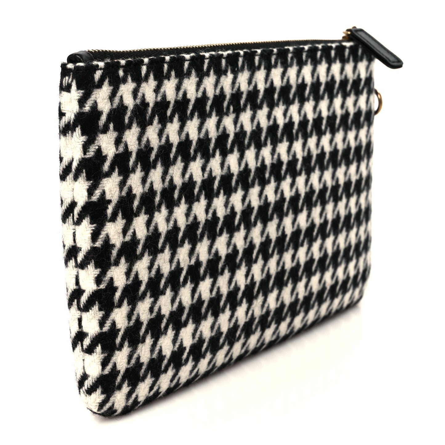 Tweed Houndstooth Chanel 22 Removable Pouch Black Ecru