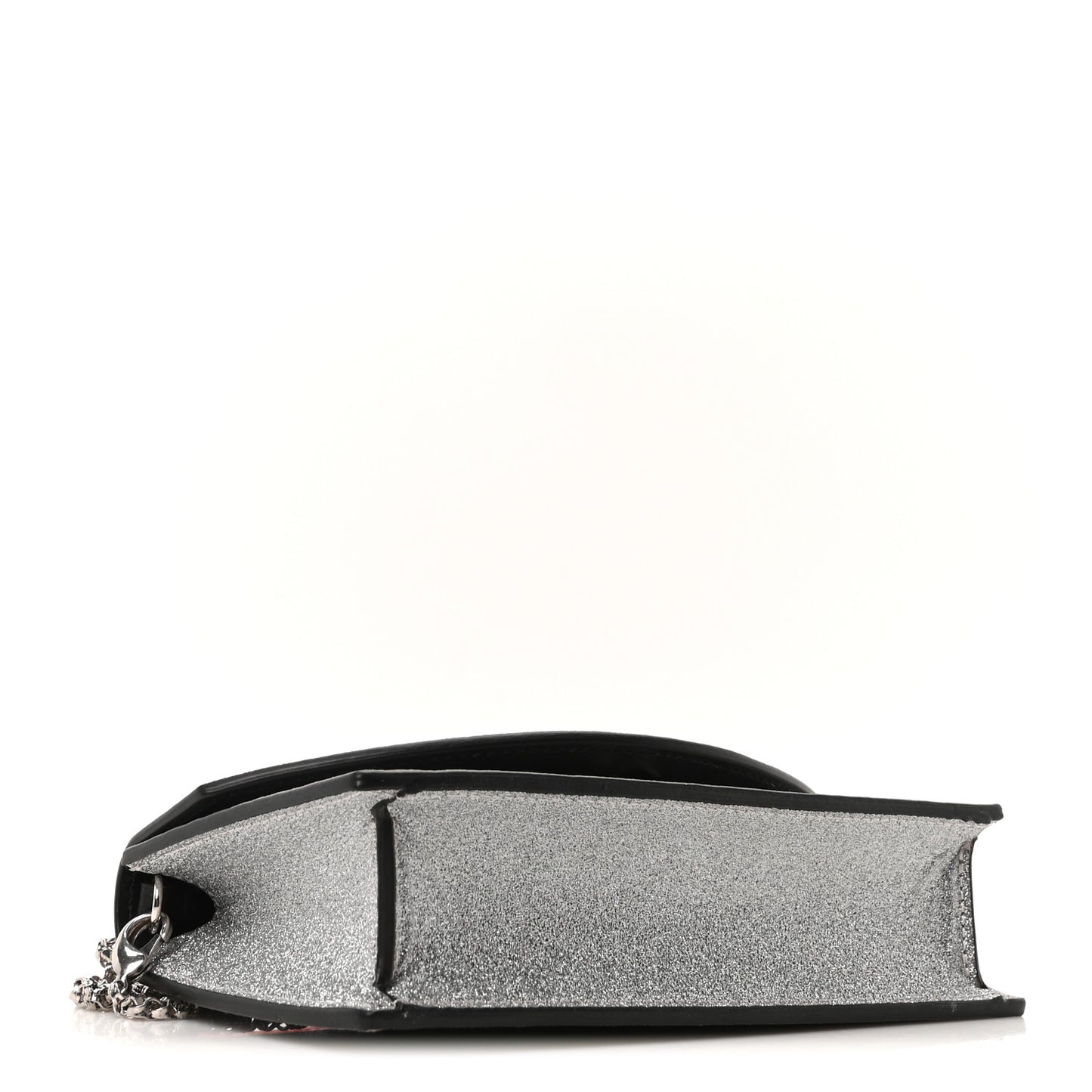 Glitter Calfskin Loubi54 Crossbody Clutch Silver