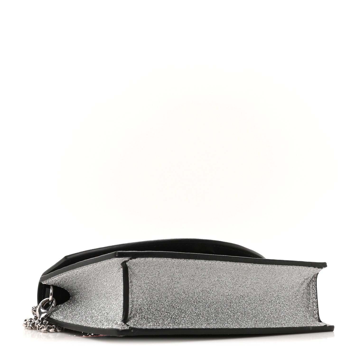 Christian Louboutin Glitter Calfskin Loubi54 Crossbody Clutch Silver 4 of 9