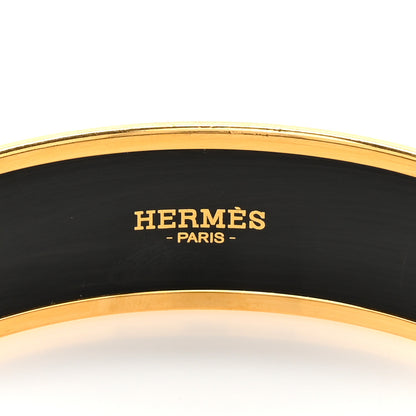 Hermes Enamel Printed Astrologie Nouvelle Wide Bracelet 70 Vert Fluo Rose Indien Cobalt 4 of 5