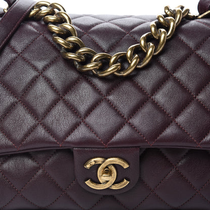 Chanel Shiny Sheepskin Quilted Large Trapezio Flap Dark Burgundy 10 of 10