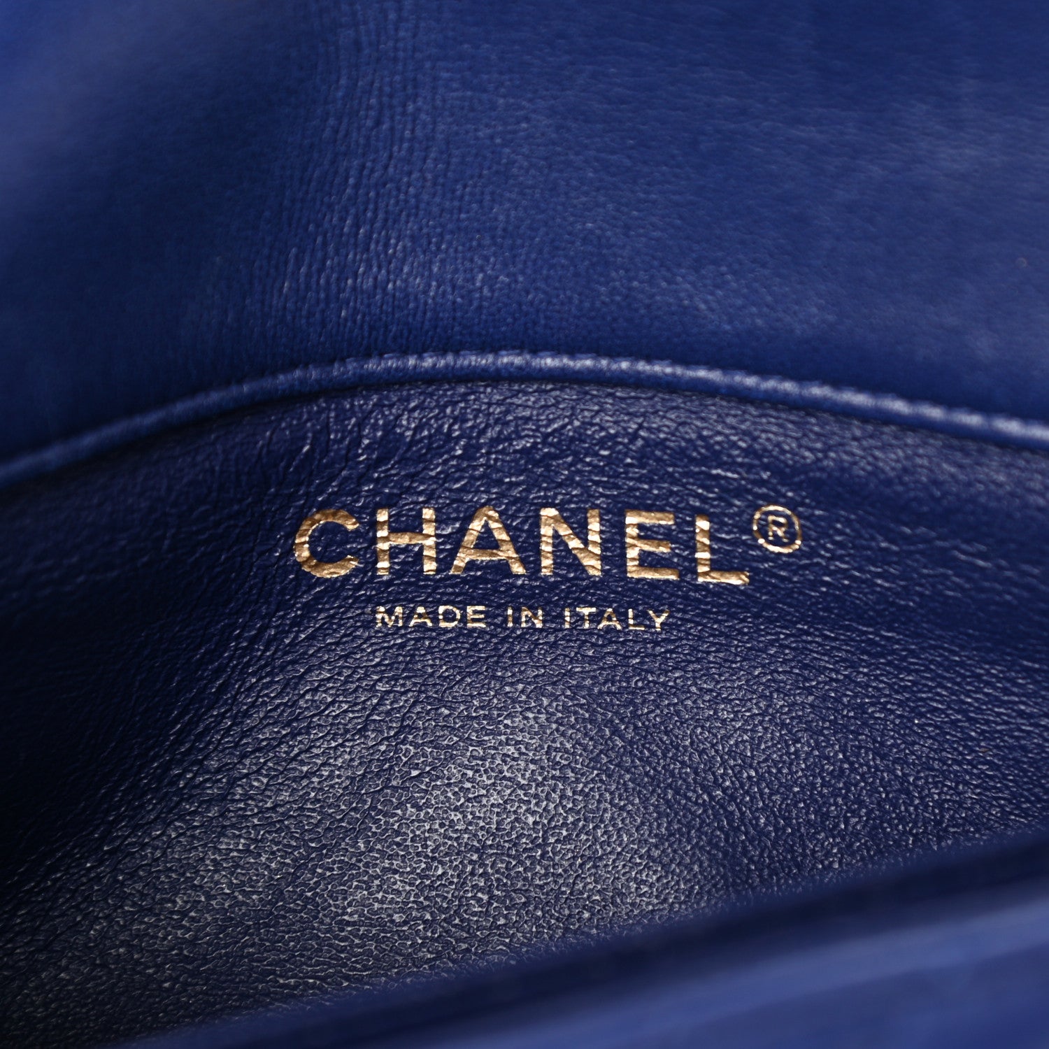 Chanel Lambskin Chevron Quilted Mini Rectangular Flap Blue 6 of 9