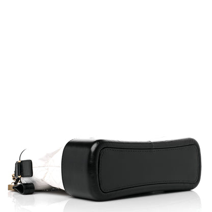 Chanel Aged Calfskin Quilted Medium Gabrielle Hobo Black White 4 of 9