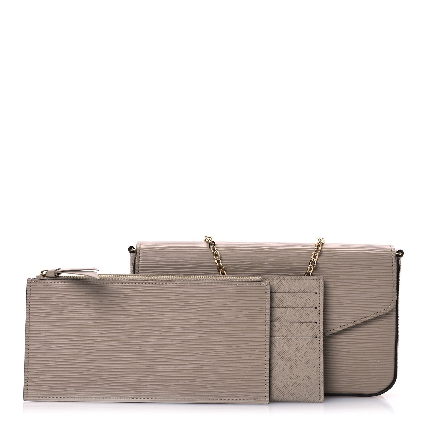Louis Vuitton Epi Felicie Pochette Chain Wallet Galet 3 of 17