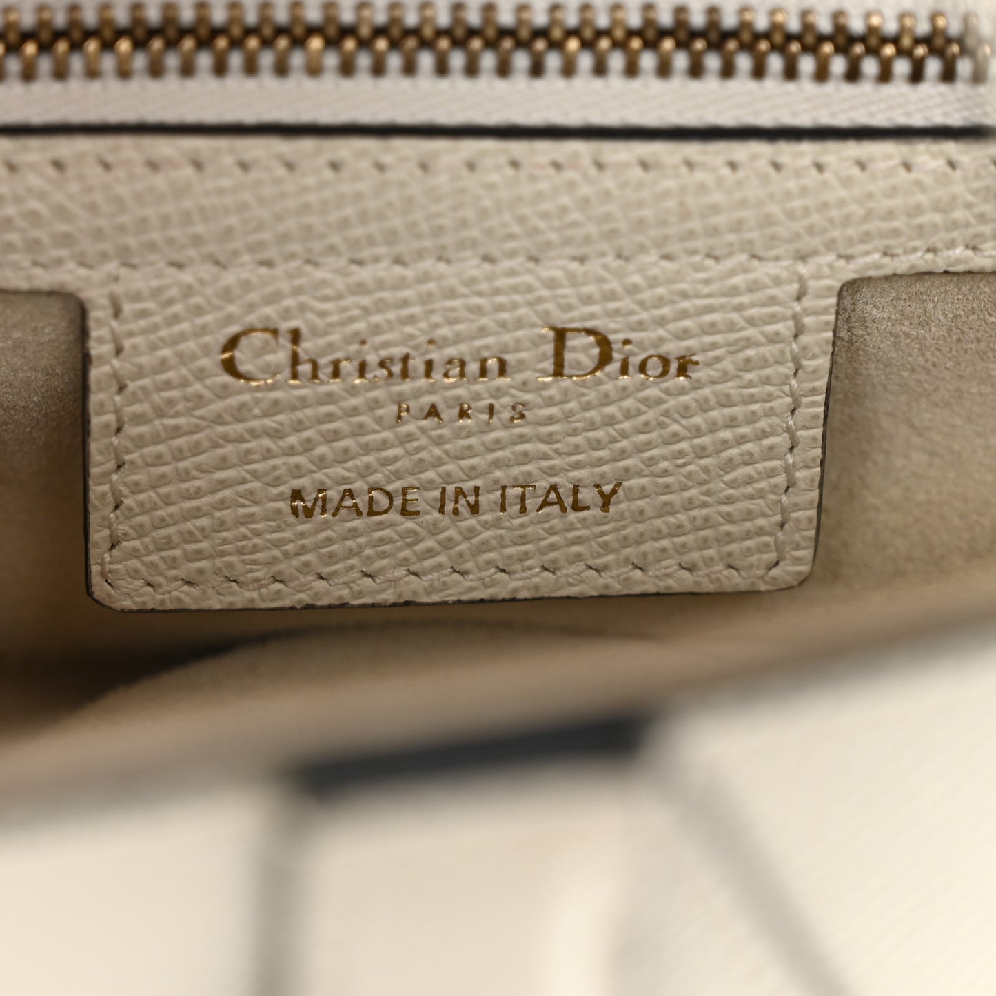 Grained Calfskin Saddle Bag White