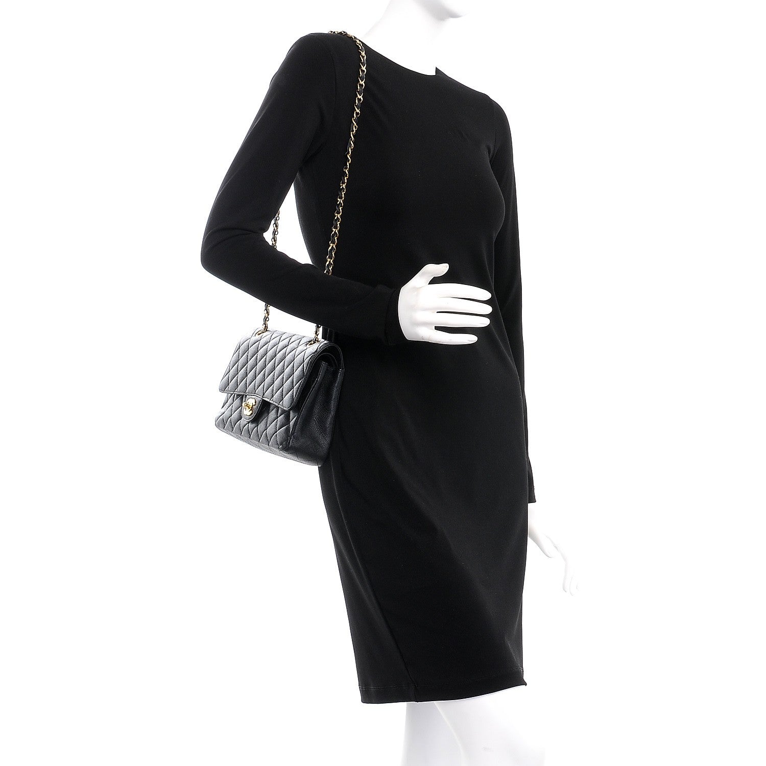 Chanel Caviar Quilted Medium Double Flap Black 2 of 10