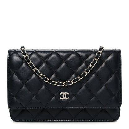 Chanel Lambskin Quilted Wallet On Chain WOC Black 2 of 24