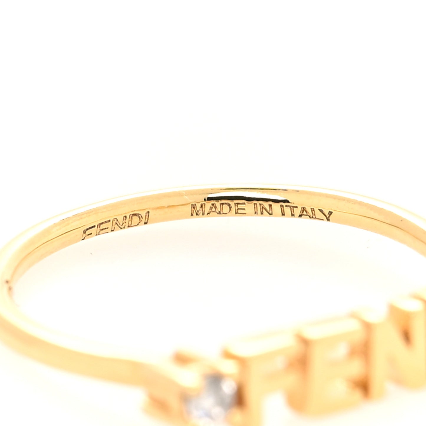 Metal Crystal Signature Ring Gold
