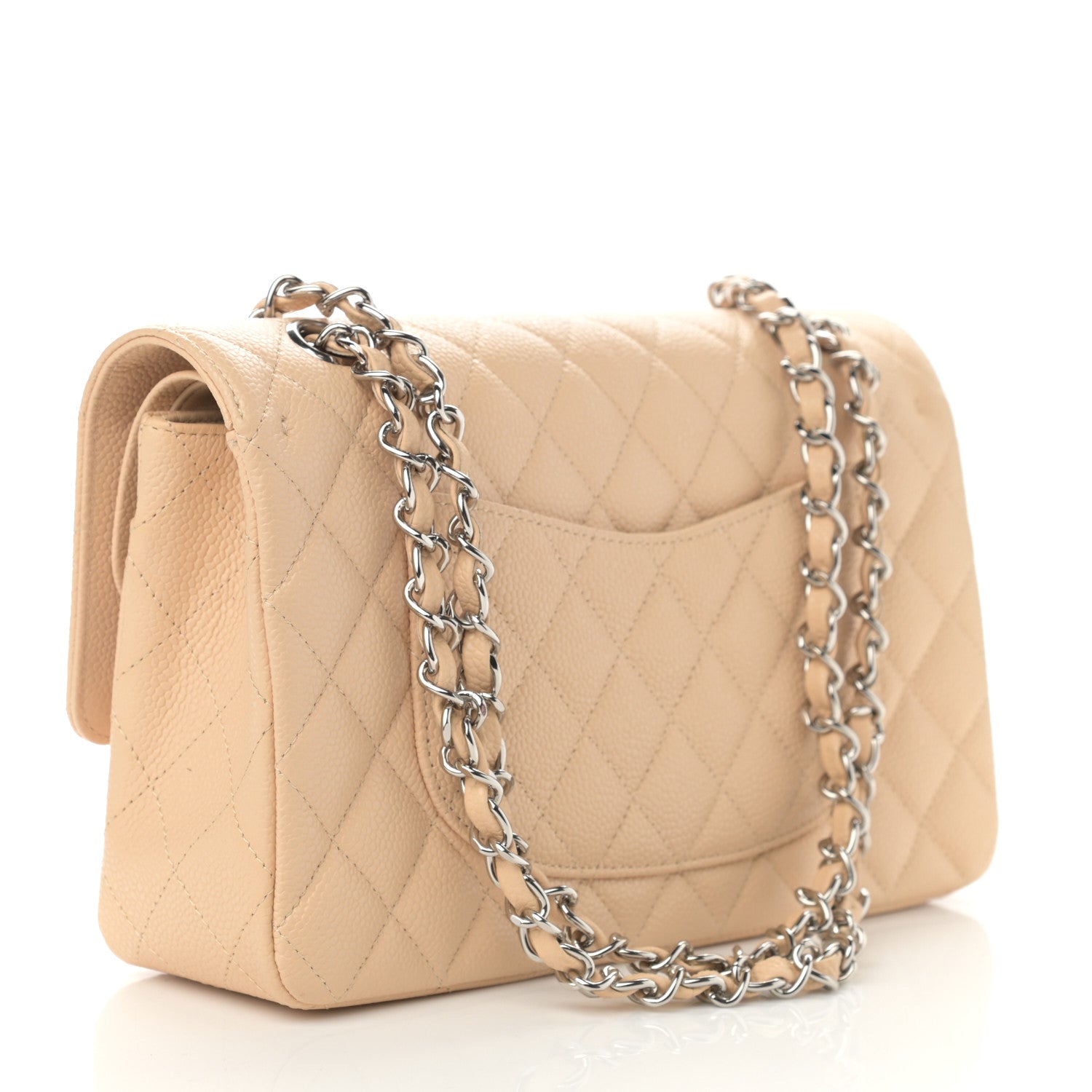 Chanel Caviar Quilted Medium Double Flap Light Beige 4 of 14