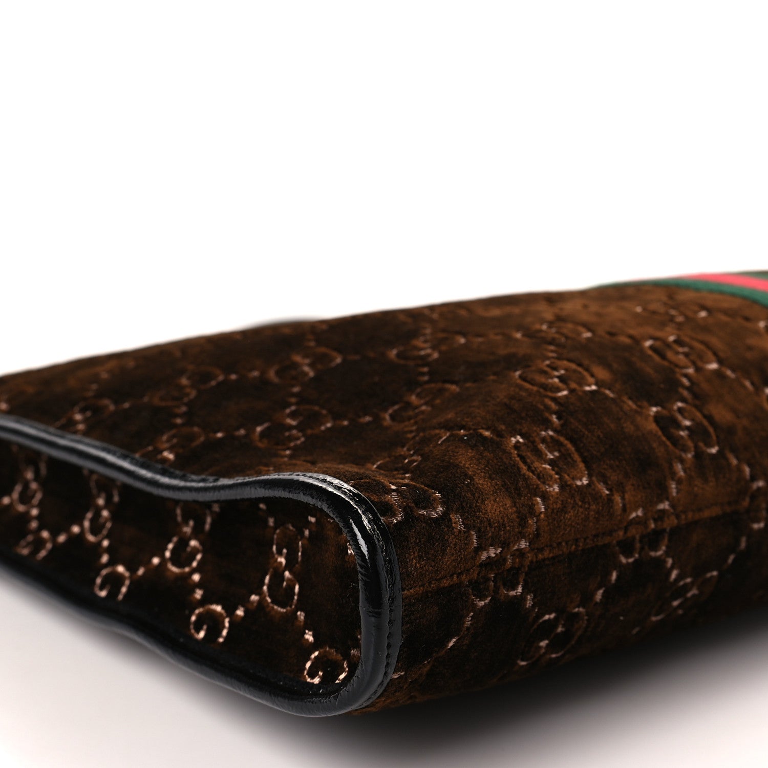 Gucci Velvet GG Monogram Large Rajah Chain Tote Brown 9 of 10