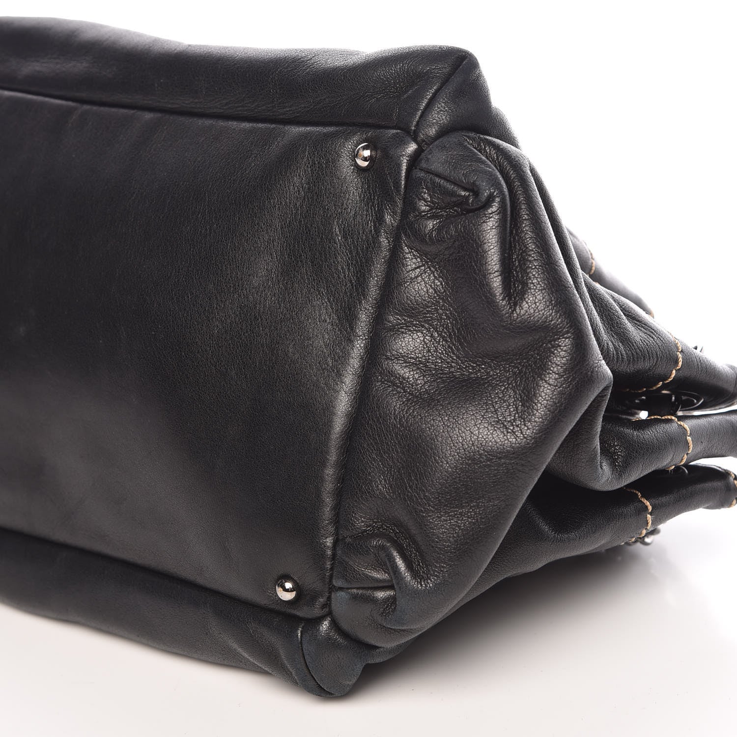 Chanel Lambskin Lax Accordion Hobo Black 6 of 10
