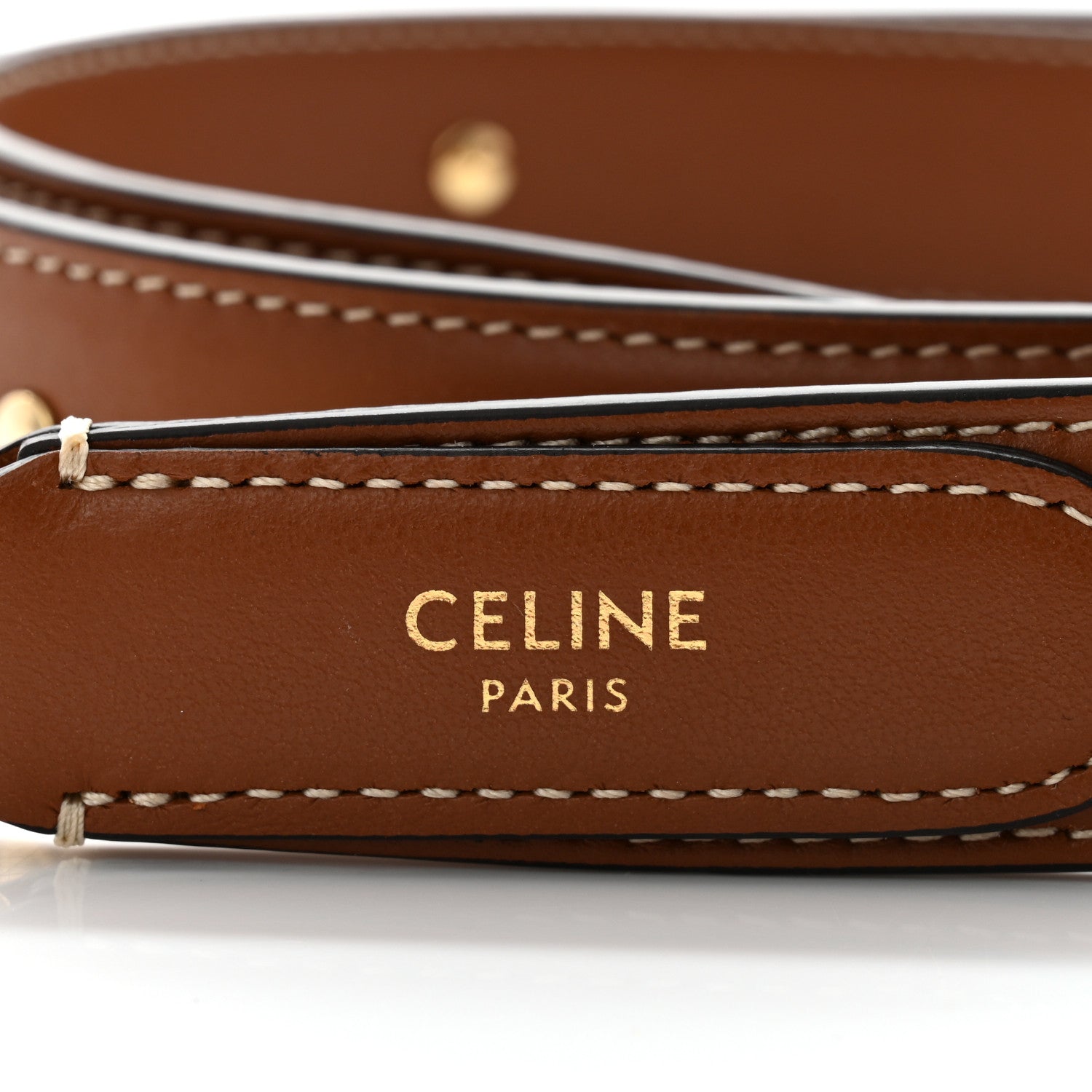 Celine Smooth Calfskin Triopmhe Studs Long Strap Tan 3 of 4