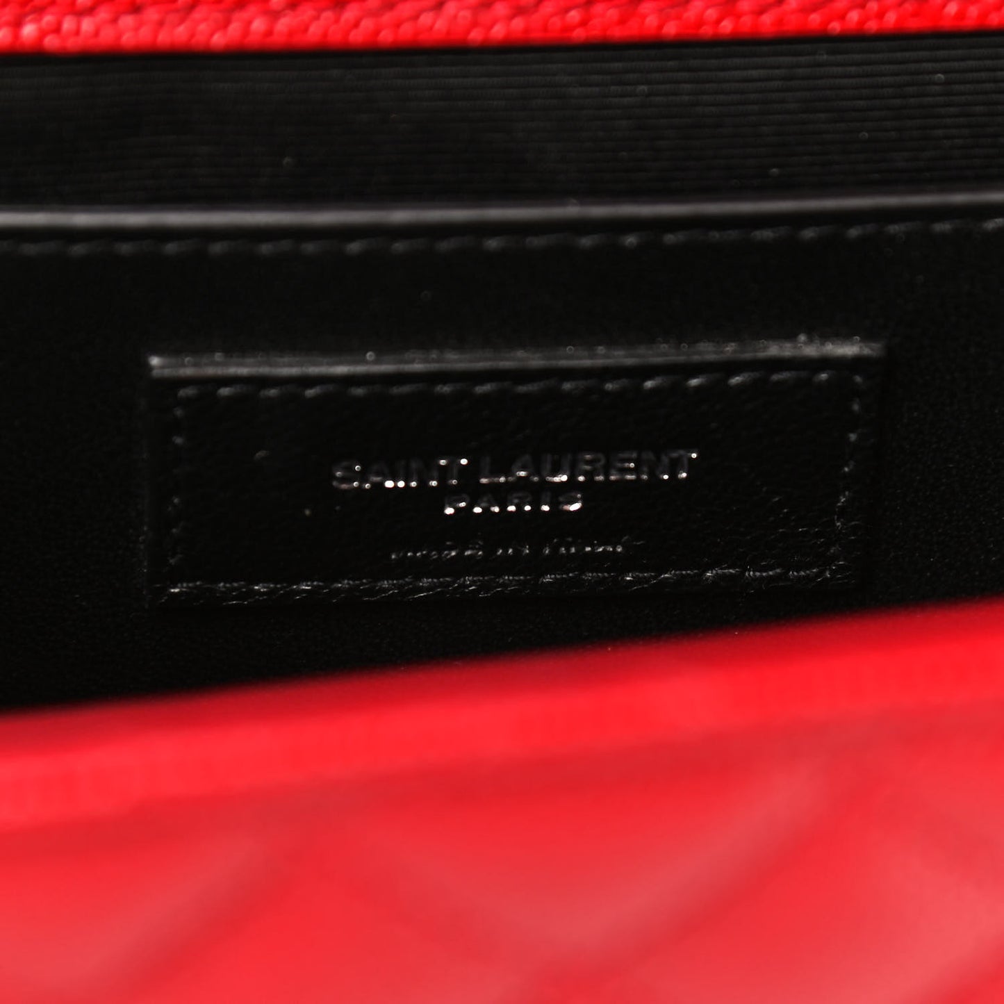Grain De Poudre Textured Mixed Matelasse Triquilt Medium Monogram Satchel New Red