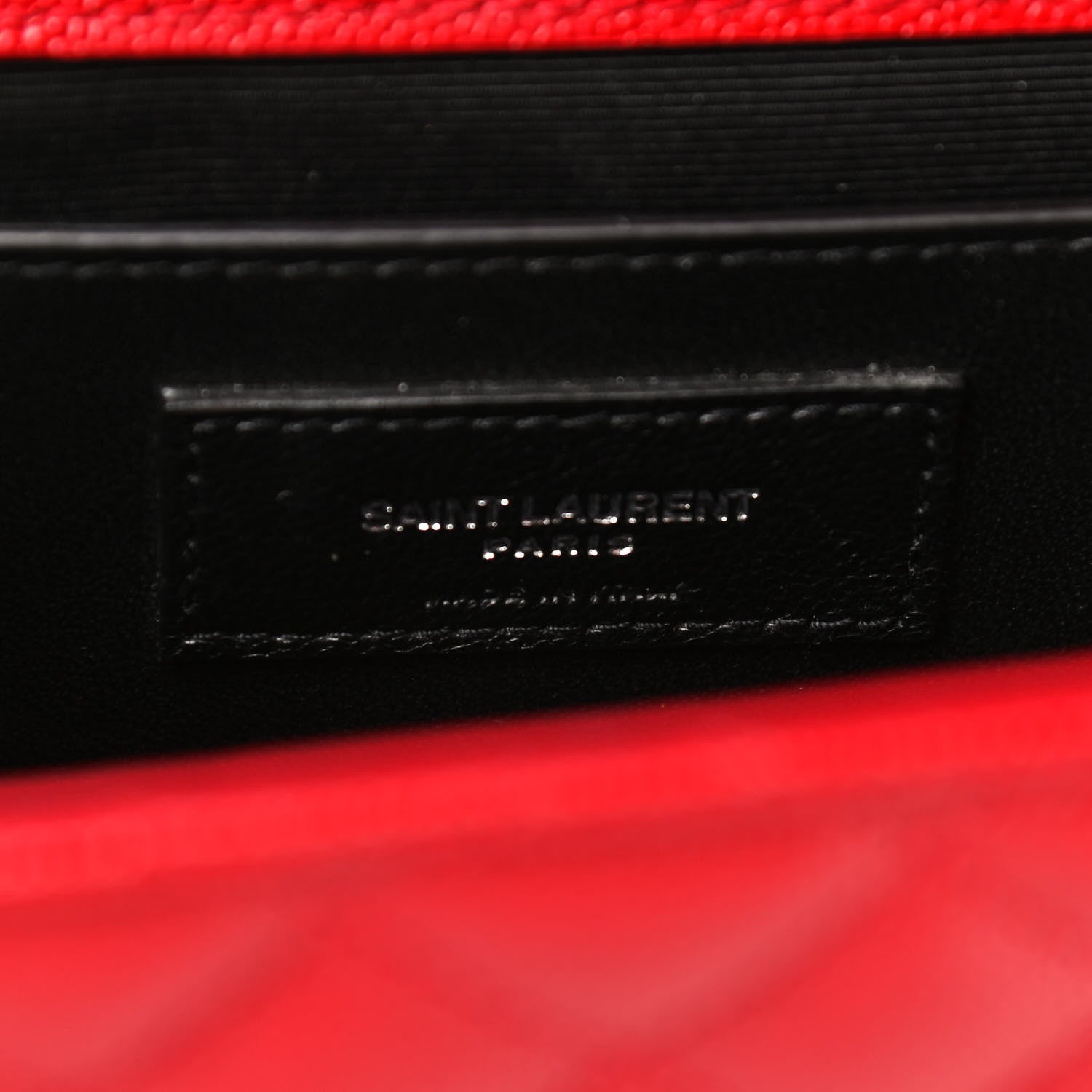 Saint Laurent Grain De Poudre Textured Mixed Matelasse Triquilt Medium Monogram Satchel New Red 6 of 8
