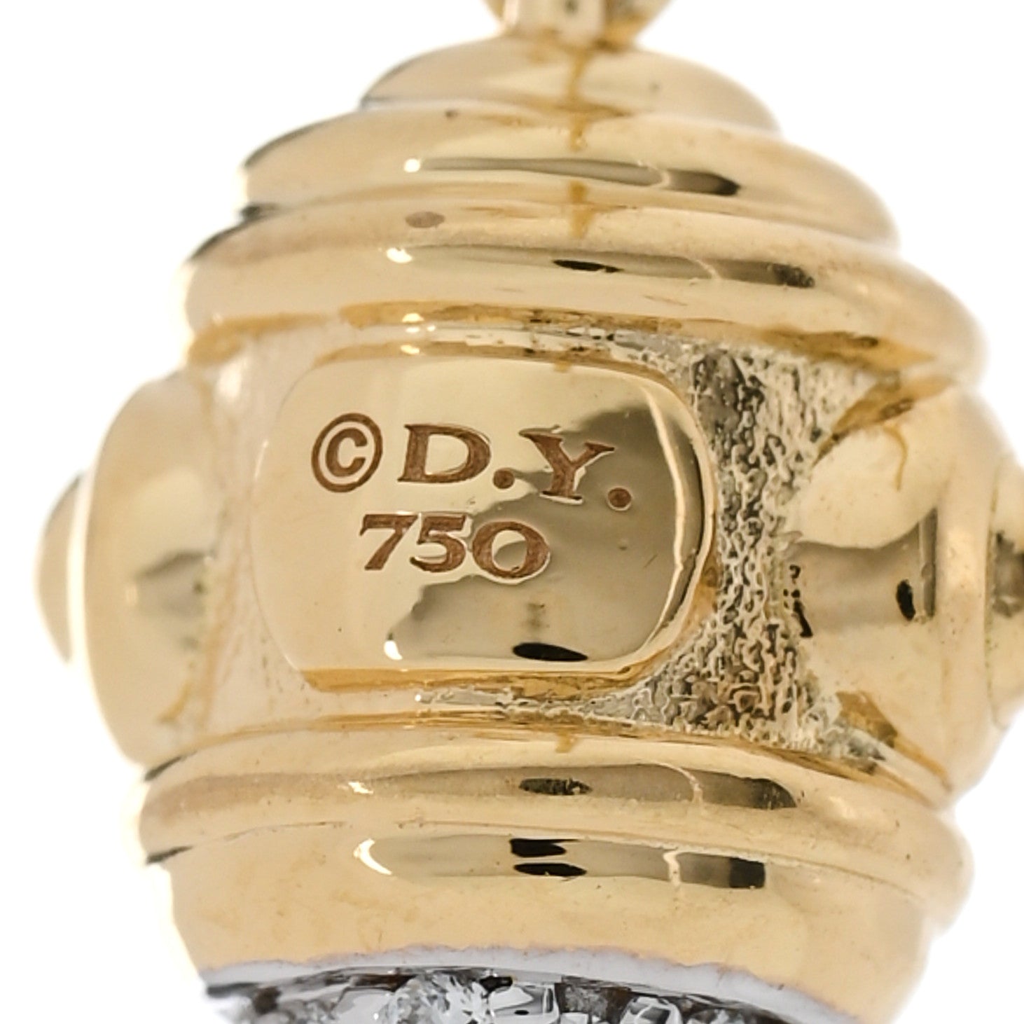 David Yurman 18K Yellow Gold Diamond Renaissance Drop Earrings 4 of 4