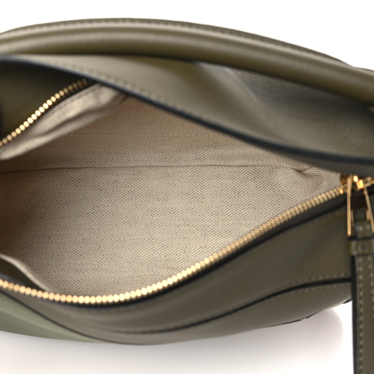 Loewe Grained Calfskin Small Puzzle Bag Autumn Green Light Oat 5 of 9