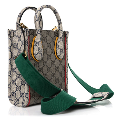 Gucci GG Supreme Monogram Exquisite Mini Vertical Tote Beige Ebony Blue Crop Live Red 3 of 10