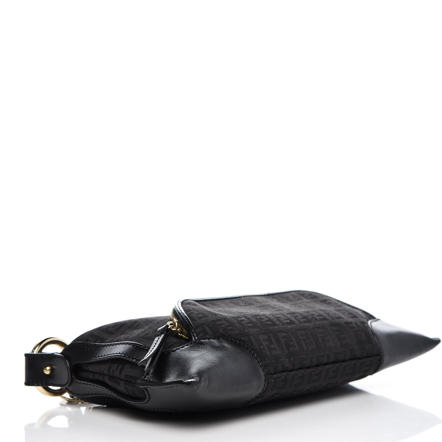 Fendi Zucchino Cuoio Small Chef Pocket Shoulder Bag Black 4 of 7