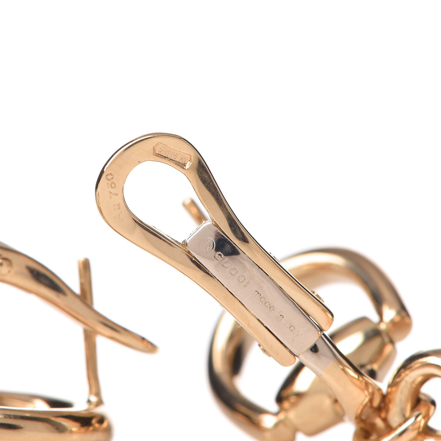 Gucci 18K Yellow Gold Horsebit Drop Earrings 4 of 5