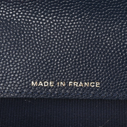 Chanel Caviar Quilted Flap Card Holder Wallet Navy Blue 7 of 9