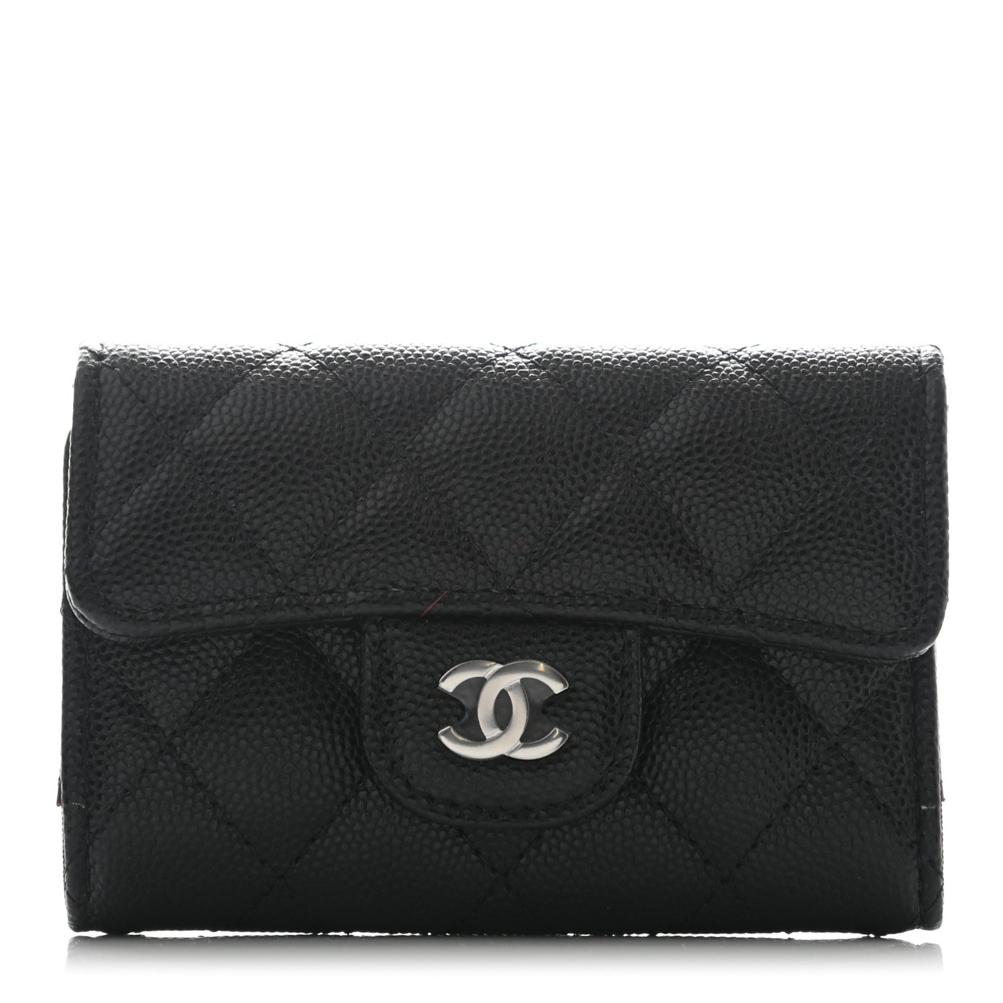 Caviar Quilted Classic 4 Key Holder Wallet Black