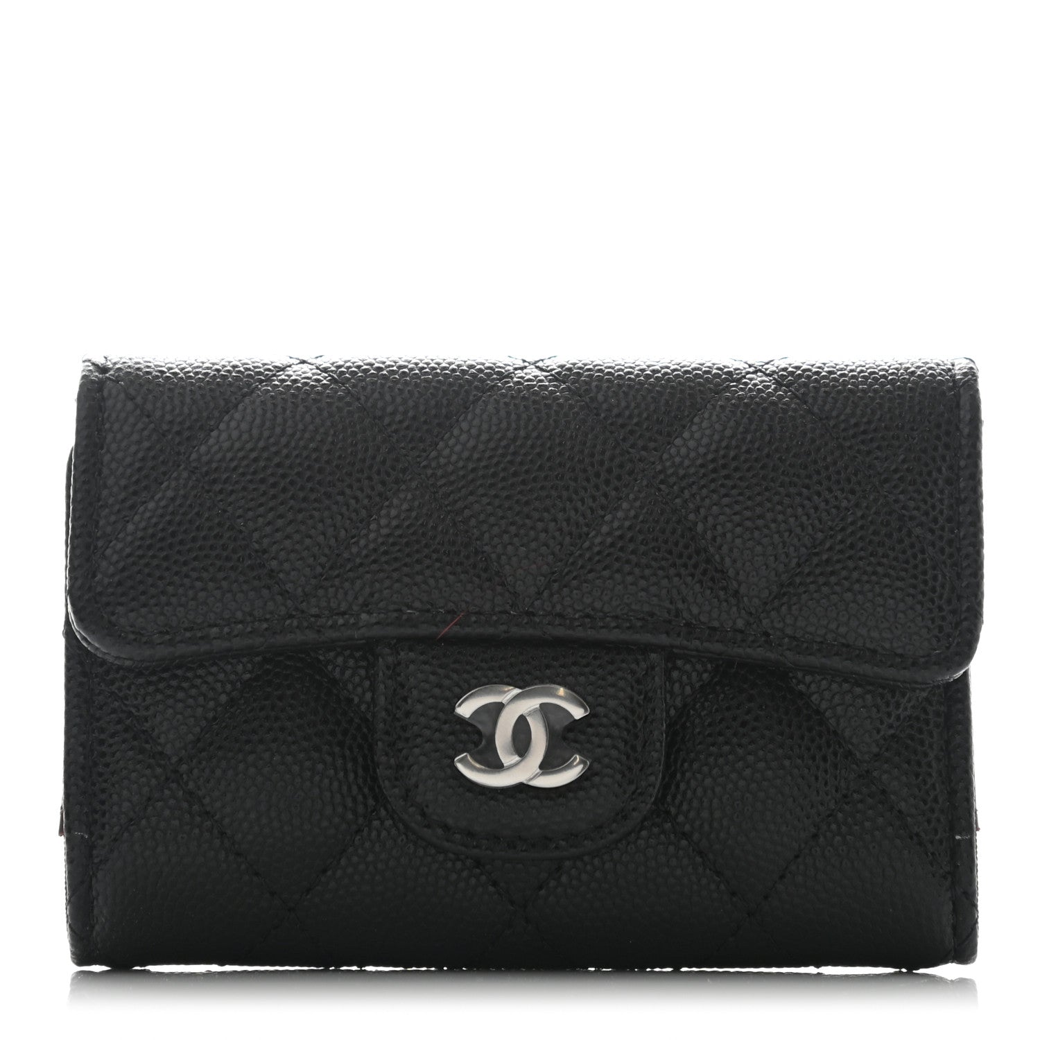 Chanel Caviar Quilted Classic 4 Key Holder Wallet Black 1 of 6