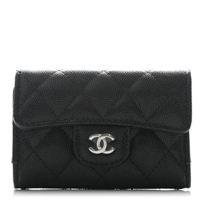 Chanel Caviar Quilted Classic 4 Key Holder Wallet Black 1 of 6