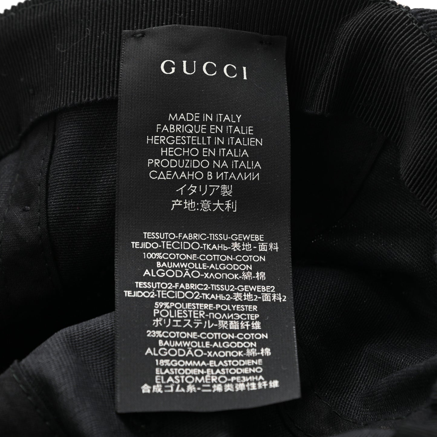 Gabardine Gucci Headband Baseball Hat L Black