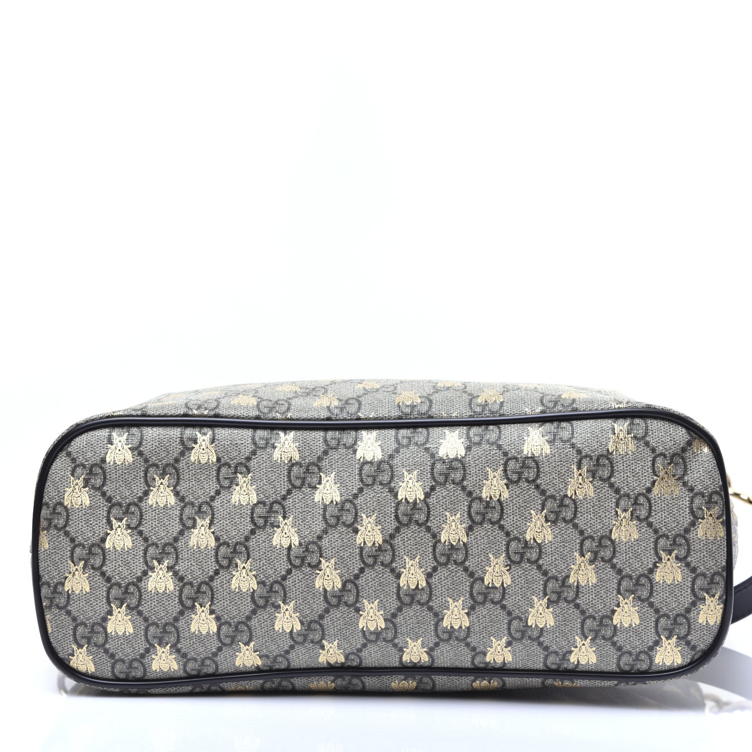 Gucci Soft GG Supreme Monogram Bees Small Crossbody Tote Beige Oro Black 9 of 13