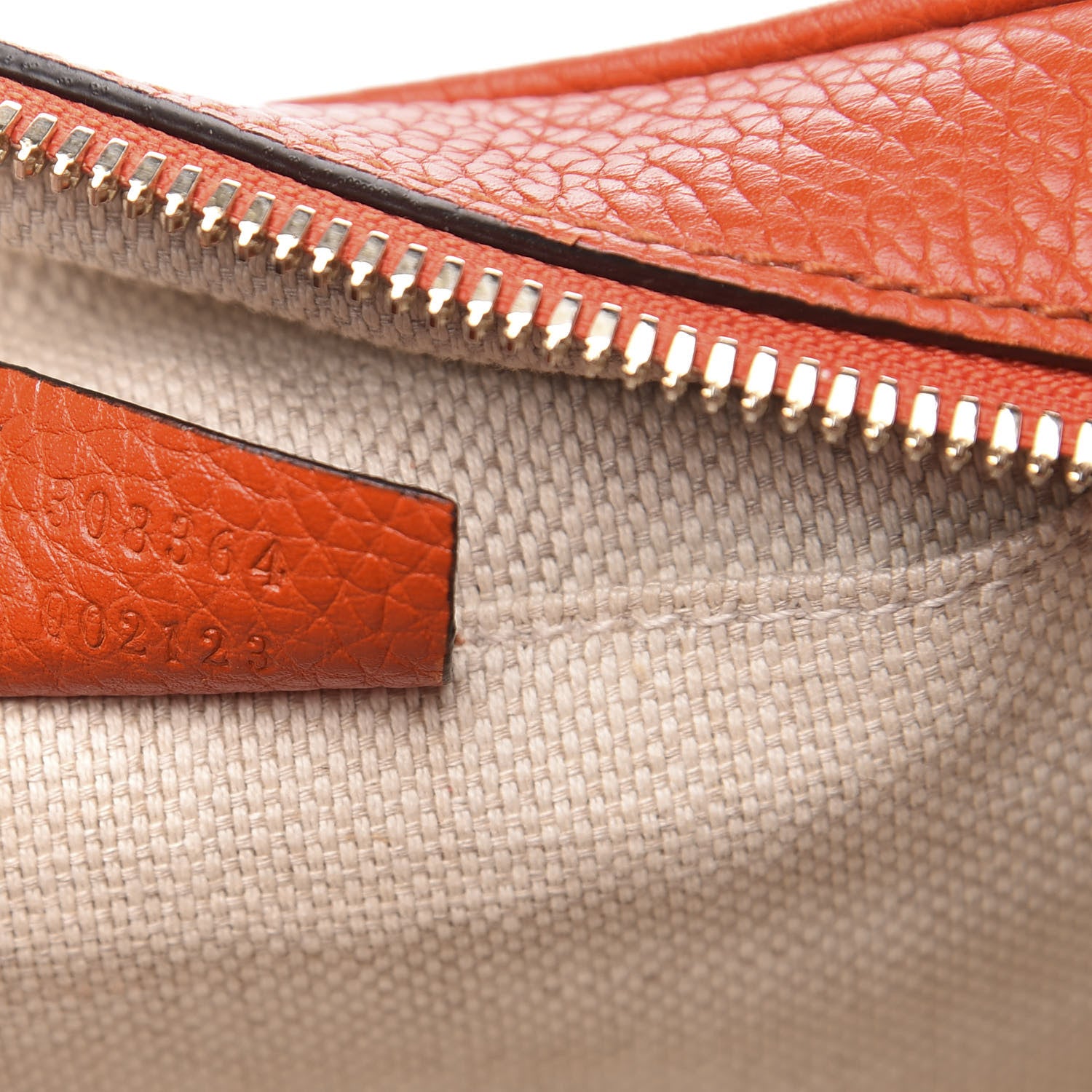 Gucci Pebbled Calfskin Small Soho Disco Bag Sun Orange 7 of 11