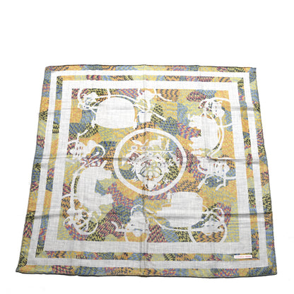 Hermes Silk Cashmere Ex-Libris Marble Scarf 90 Gris Chine Multicolor 1 of 3