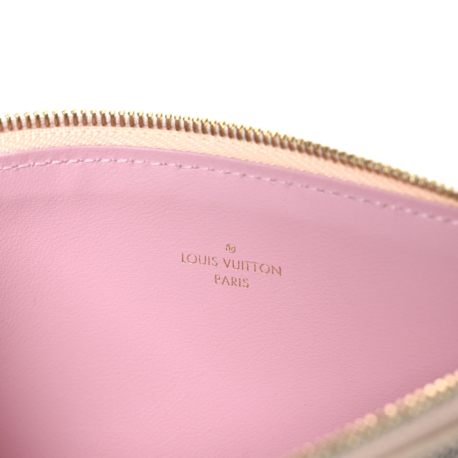 Louis Vuitton Damier Azur Felicie Chain Wallet Zippered Insert Rose Ballerine 6 of 6