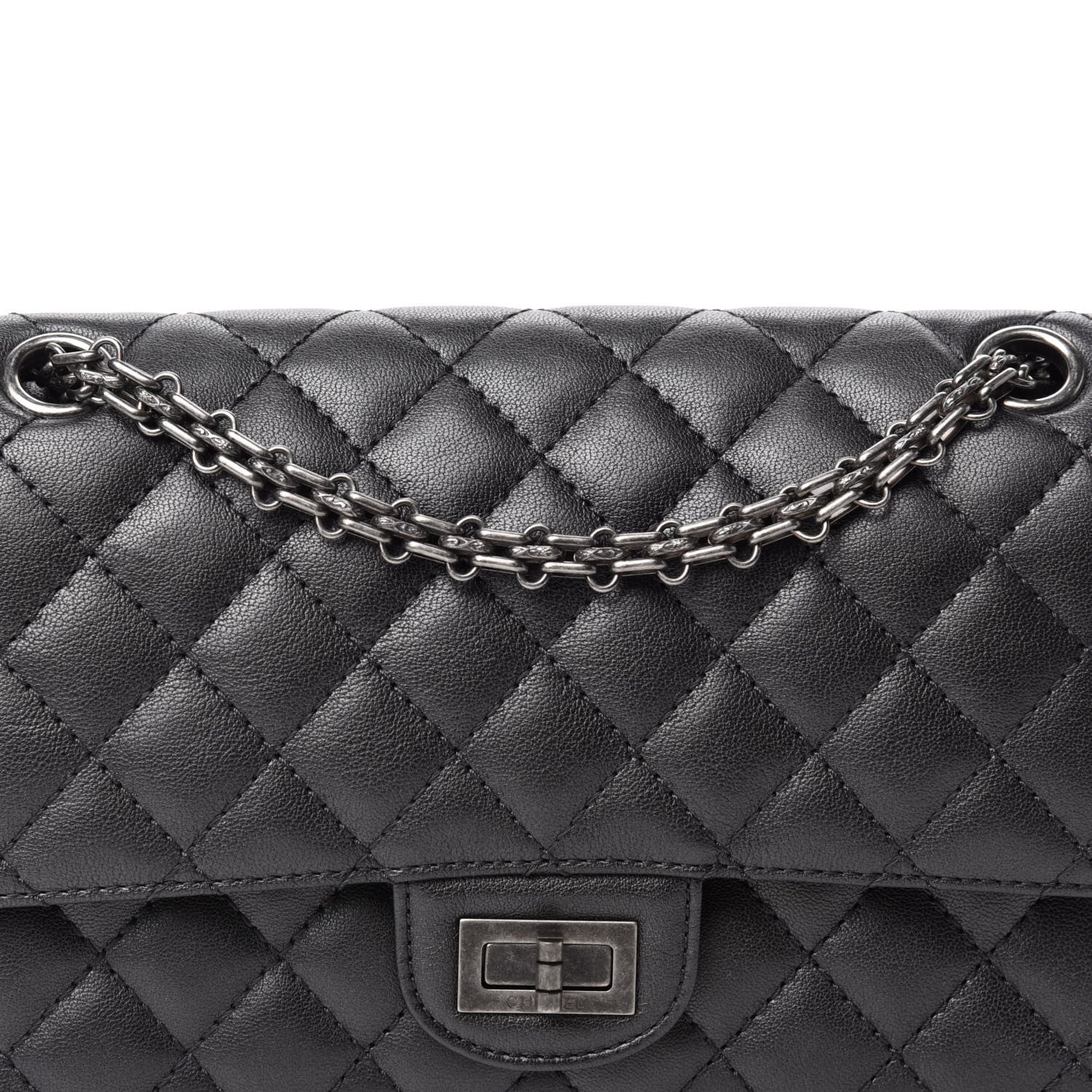 Chanel Metallic Sheepskin Quilted 2.55 Reissue 225 Flap Black 10 of 10