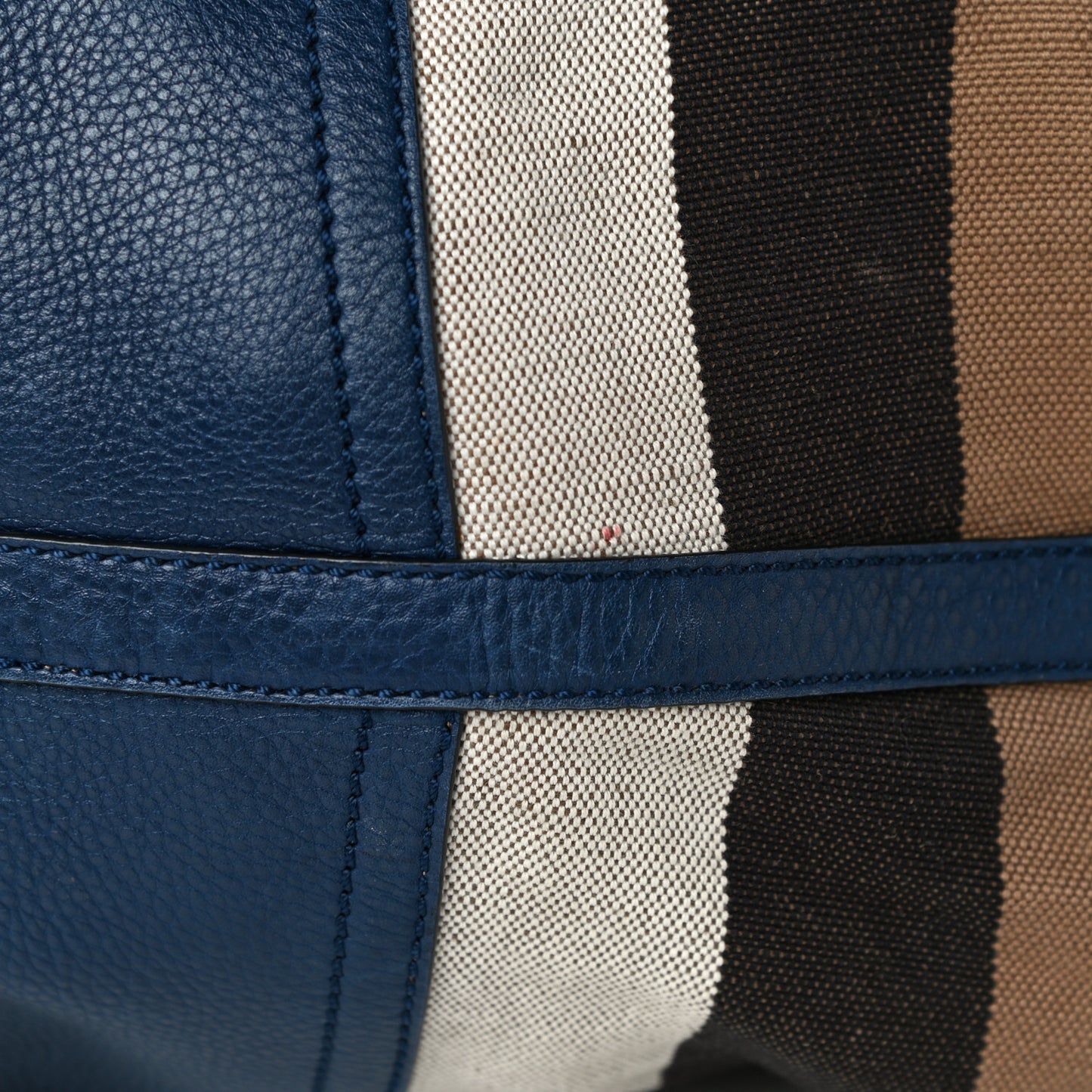 Grainy Calfskin Mega Check Tassel Heston Tote Navy
