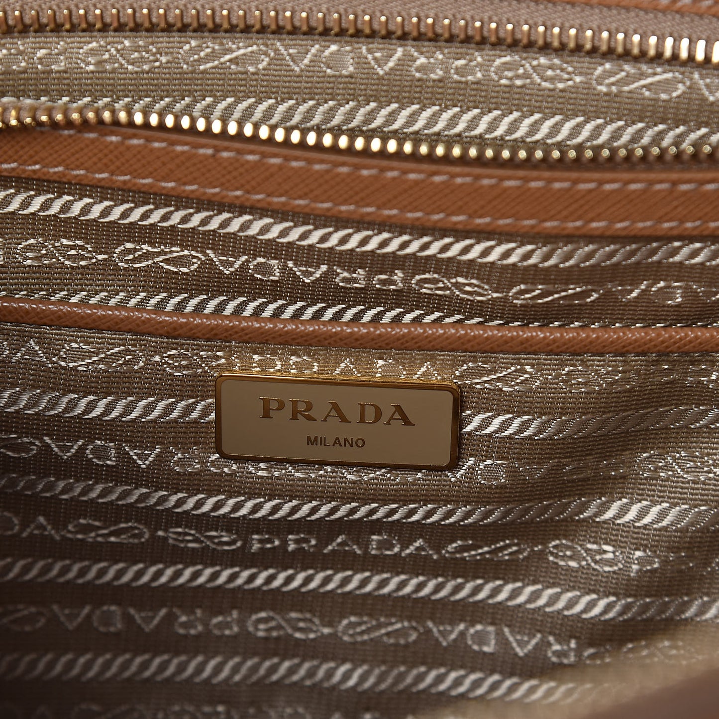 Saffiano Large Galleria Double Zip Tote Caramel