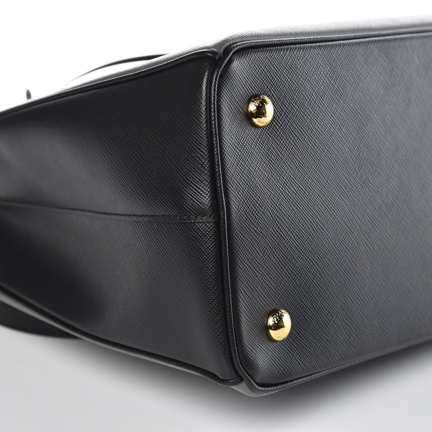 Saffiano Lux Bi-Color Medium Tote Mercurio Black
