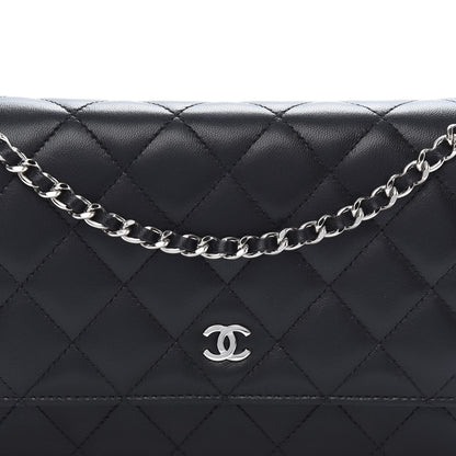 Chanel Lambskin Quilted Wallet On Chain WOC Black 11 of 12