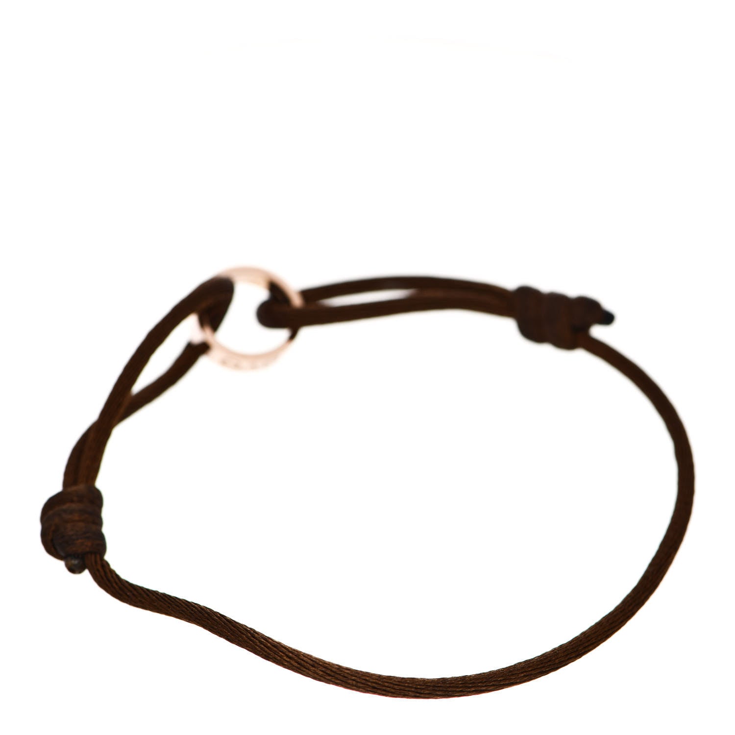 Cartier 18K Pink Gold Charity LOVE Adjustable Cord Bracelet Brown 2 of 4