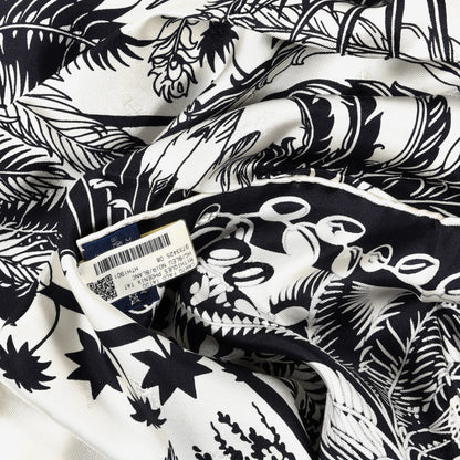 Hermes Silk Mythiques Phoenix Tattoo Scarf 70 Bleu Black White 4 of 4