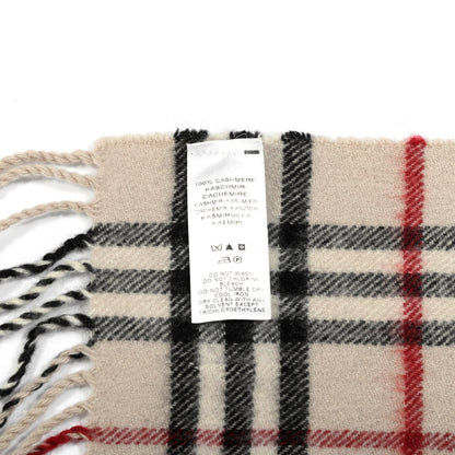 Burberry Wool Cashmere House Check Fringe Scarf 4 of 4