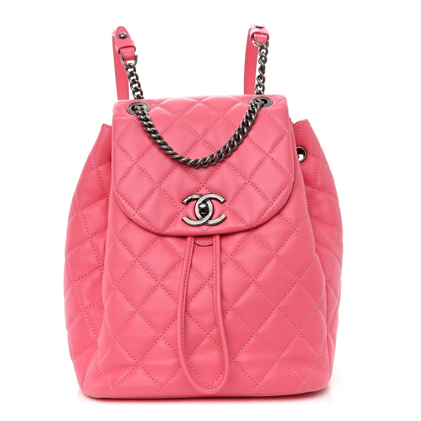 Lambskin Quilted Daily Supple Backpack Pink