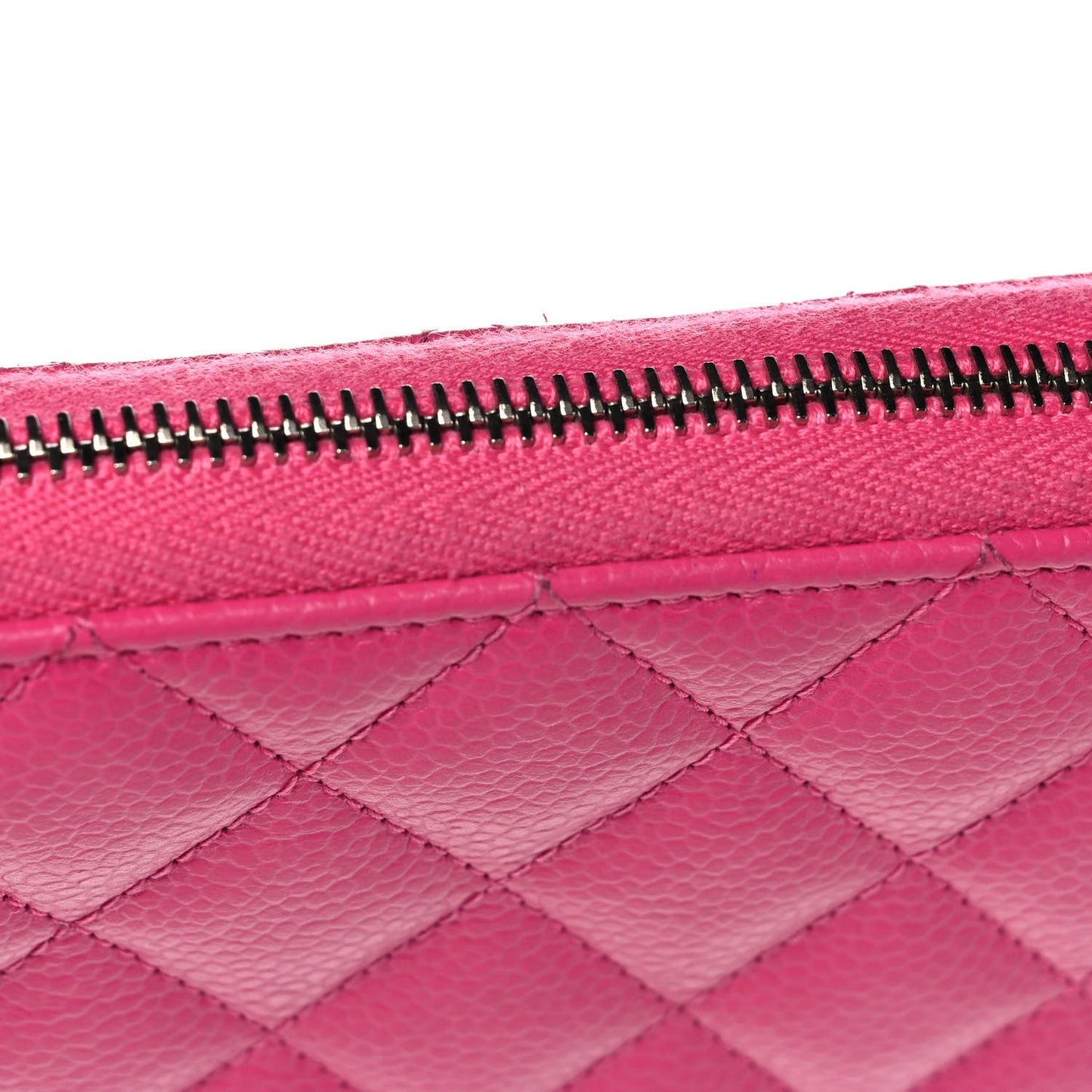 Caviar Quilted Large Gusset Zip Around Wallet Pink
