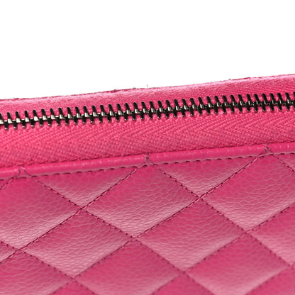 Chanel Caviar Quilted Large Gusset Zip Around Wallet Pink 12 of 13