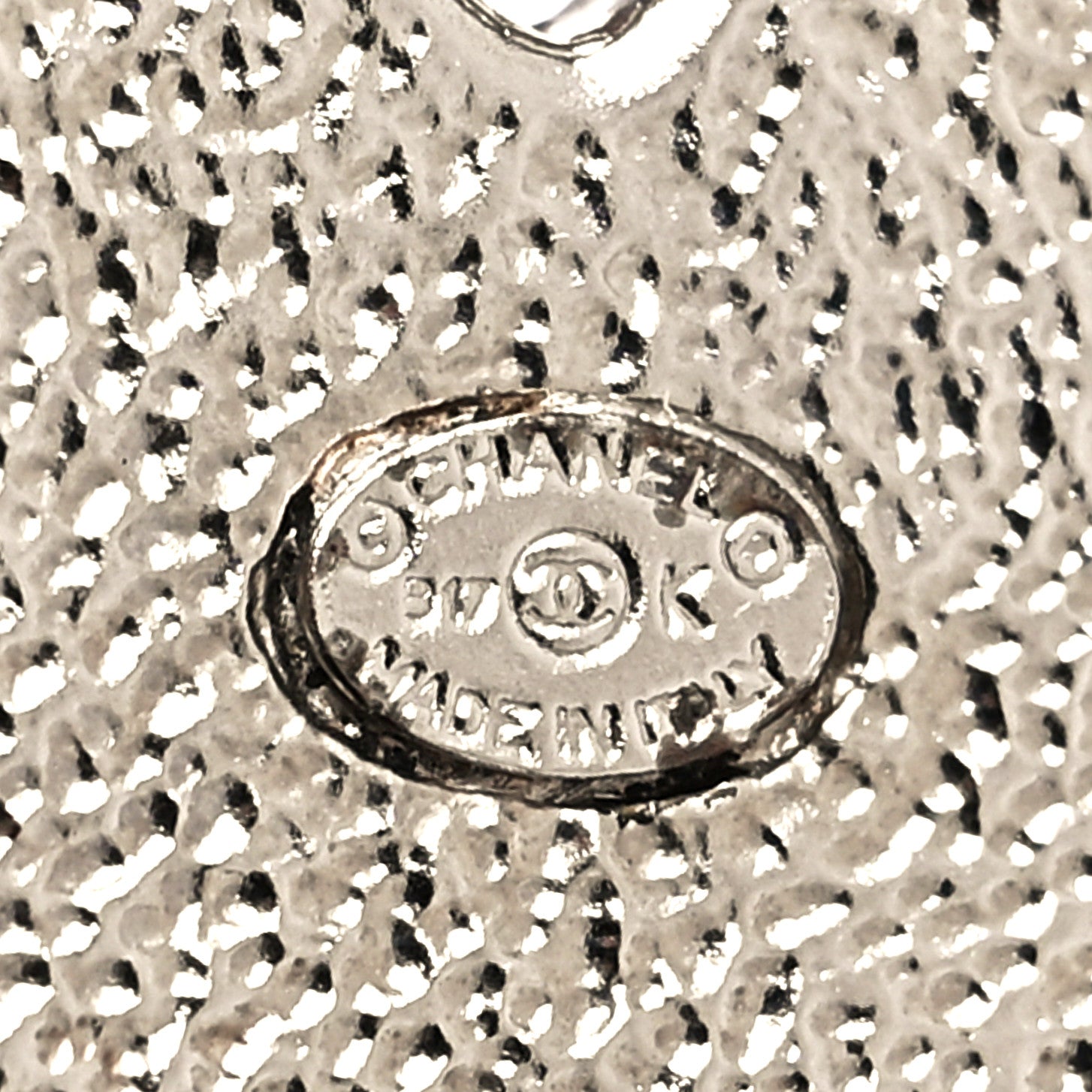 Chanel Pearl Crystal CC Mini Brooch Silver 4 of 7