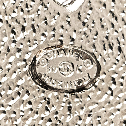 Chanel Pearl Crystal CC Mini Brooch Silver 4 of 7