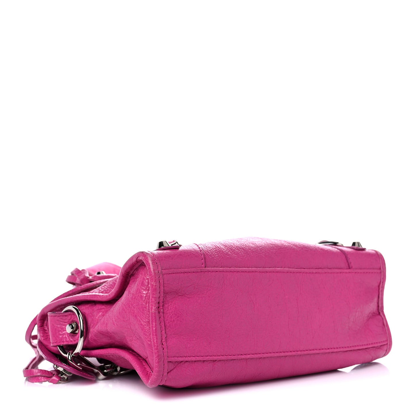 Agneau Classic Silver Hardware Mini City Rose Magenta