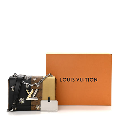 Louis Vuitton Calfskin Reverse Monogram Studded Twist Shoulder Bag MM Black Gold 10 of 10