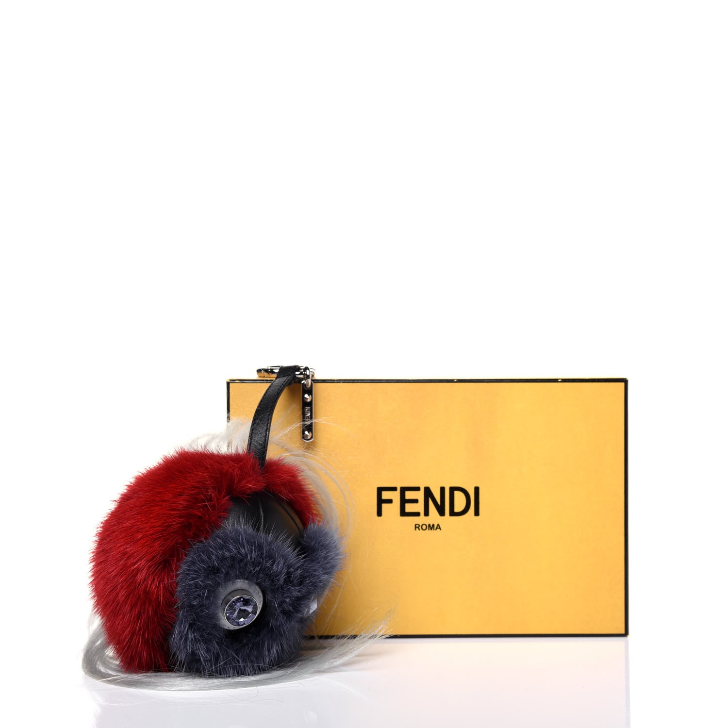 Fendi Mink Goat Fur QuTweet Funkyfur Bag Bug Charm Pimento Black Multicolor 5 of 5